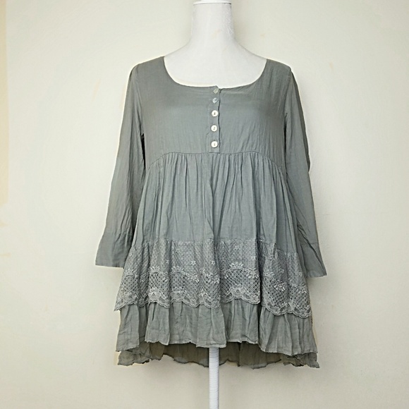 inFront Tops - BOHO iN FRONT Dutch Clothing Baby Doll Shirt sz 8